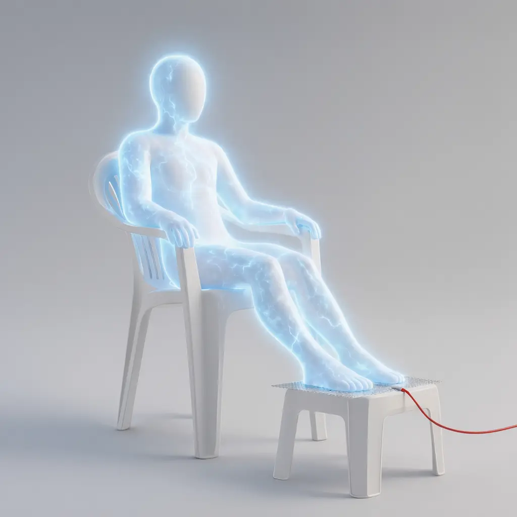 Visualization of the special electric purification field enveloping a human body